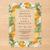 Invitations En Acrylique Rustic Tangerine Citrus Orange Bridal Shower (Recto)