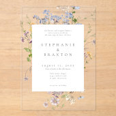 Invitations En Acrylique Rustic Wildflower Garden Elegant Wedding (Recto)