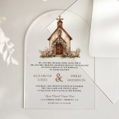 Invitations En Acrylique Rustic Wood Western Chapel Wedding