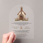 Invitations En Acrylique Rustic Wood Western Chapel Wedding (In situ (ordinateur de poche))