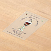 Invitations En Acrylique Rustique 60e anniversaire Vin rouge Anniversaire (Poser)