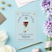 Invitations En Acrylique Rustique 70e anniversaire Verre rouge Anniversaire (Insitu (Mariage))