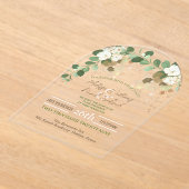 Invitations En Acrylique Rustique Automne Botanique Eucalyptus Mariage (Poser)