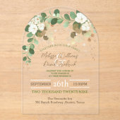 Invitations En Acrylique Rustique Automne Botanique Eucalyptus Mariage (Recto)