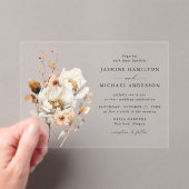 Invitations En Acrylique Rustique Automne Floral Bouquet Mariage (In situ (ordinateur de poche))