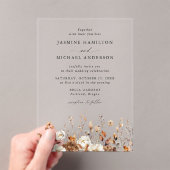 Invitations En Acrylique Rustique Automne Floral Meadow Mariage (In situ (ordinateur de poche))