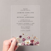 Invitations En Acrylique Rustique Automne Floral Meadow Mariage (In situ (ordinateur de poche))