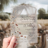 Invitations En Acrylique Rustique Boho Chic Fleur sauvage Moderne Mariage