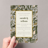 Invitations En Acrylique Rustique Boho Retro Green Botanical Couples Douche (In situ (ordinateur de poche))