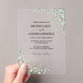 Invitations En Acrylique Rustique Botanique Eucalyptus Mariage de verdure (In situ (ordinateur de poche))