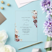 Invitations En Acrylique Rustique Bourgogne Blush Floral Mariage (Insitu (Mariage))