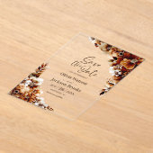 Invitations En Acrylique Rustique Burnt Orange Floral Wedding Enregistrer l (Poser)