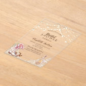 Invitations En Acrylique Rustique, Dentelle, Bottes Fleurs Fête des mariées (Poser)