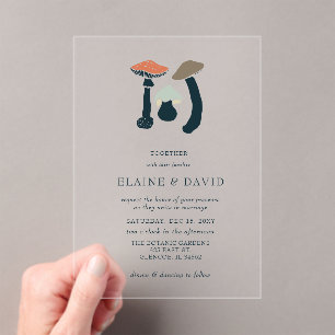 Invitations En Acrylique Rustique Elegant Bois Wild Champhrooms Mariage