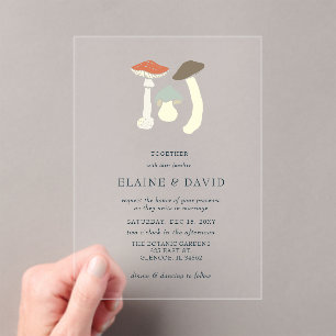 Invitations En Acrylique Rustique Elegant Bois Wild Champhrooms Mariage