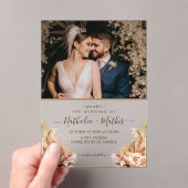 Invitations En Acrylique Rustique élégant moderne avec Mariage photo (In situ (ordinateur de poche))