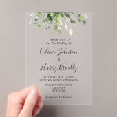 Invitations En Acrylique Rustique Eucalyptus Mariage de verdure (In situ (ordinateur de poche))