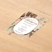 Invitations En Acrylique Rustique Floral Muet Tonalités Thanksgiving Dîner (Poser)