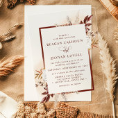 Invitations En Acrylique Rustique Floral Terracotta Pampas Mariage en laito