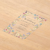 Invitations En Acrylique Rustique Simple Fleur sauvage Blanc Printemps mari (Poser)