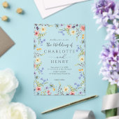Invitations En Acrylique Rustique Simple Fleur sauvage Blanc Printemps mari (Insitu (Mariage))