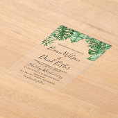 Invitations En Acrylique Rustique Tropical Greenery Mariage botanique (Poser)