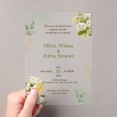Invitations En Acrylique Rustique Vert Floral Acrylique Mariage Invitations (In situ (ordinateur de poche))
