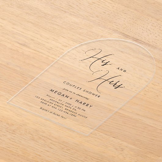 Invitations En Acrylique Sa nuptiale simple de douches en couple (Poser)