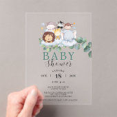 Invitations En Acrylique Safari Animaux Baby shower espagnol Jungle (In situ (ordinateur de poche))