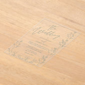 Invitations En Acrylique Saga green script mariage tendance (Poser)