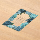 Invitations En Acrylique Sage Blue, Glacier Teal & Ice Mint Wedding (Poser)
