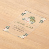 Invitations En Acrylique Sage Citrouille Pêcher mariage floral Enregistrer  (Poser)