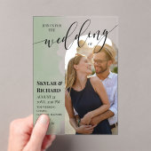 Invitations En Acrylique Sage Green Aquarelle Rejoignez-nous Arch Photo Mar (In situ (ordinateur de poche))