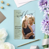 Invitations En Acrylique Sage Green Aquarelle Rejoignez-nous Arch Photo Mar (Insitu (Mariage))