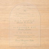 Invitations En Acrylique Sage Green Élégante Calligraphie Mariage officiel (Recto)