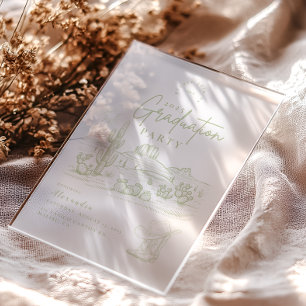 Invitations En Acrylique Sage Green Western Cowgirl Graduation Party