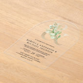 Invitations En Acrylique Sage Greenery Gold Ampersand Wedding (Poser)