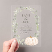 Invitations En Acrylique Sage Greenery White Citrouille Wedding Enregistrer (In situ (ordinateur de poche))