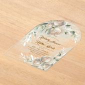 Invitations En Acrylique Sage Greenery White Rose Wedding (Poser)