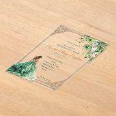 Invitations En Acrylique Sage vert de forêt enchantée Quinceañera (Poser)