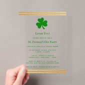 Invitations En Acrylique Saint-Patrick élégant avec feuille d'or (In situ (ordinateur de poche))