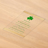 Invitations En Acrylique Saint-Patrick élégant avec feuille d'or (Poser)