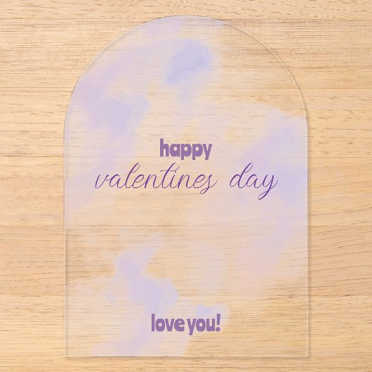 Invitations En Acrylique Saint-Valentin rose - violet (Recto)