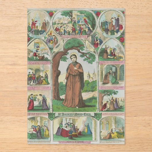 Invitations En Acrylique Sainte Brigitte d'Irlande (Recto)