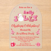 Invitations En Acrylique sainte jolly rose (Recto)