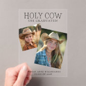 Invitations En Acrylique Sainte Vache Elle Diplômée Rustique Acrylique Fair (In situ (ordinateur de poche))