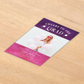 Invitations En Acrylique Salutations À La Mode Grad Photo Moderne Rose viol (Poser)