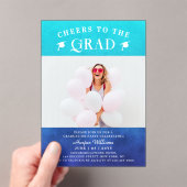 Invitations En Acrylique Salutations À La Moderne Photo Blue (In situ (ordinateur de poche))