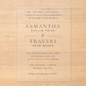 Invitations En Acrylique Samantha Grey Mariage traditionnel élégant (Recto)