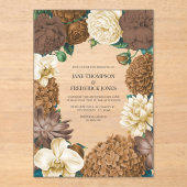 Invitations En Acrylique Sand Dune, Copper Glow & Hazelnut Cream Wedding (Recto)